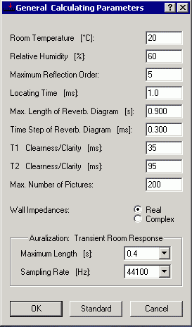 General Calculating Parameters